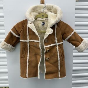 GAP Cream Faux Shearling Coat